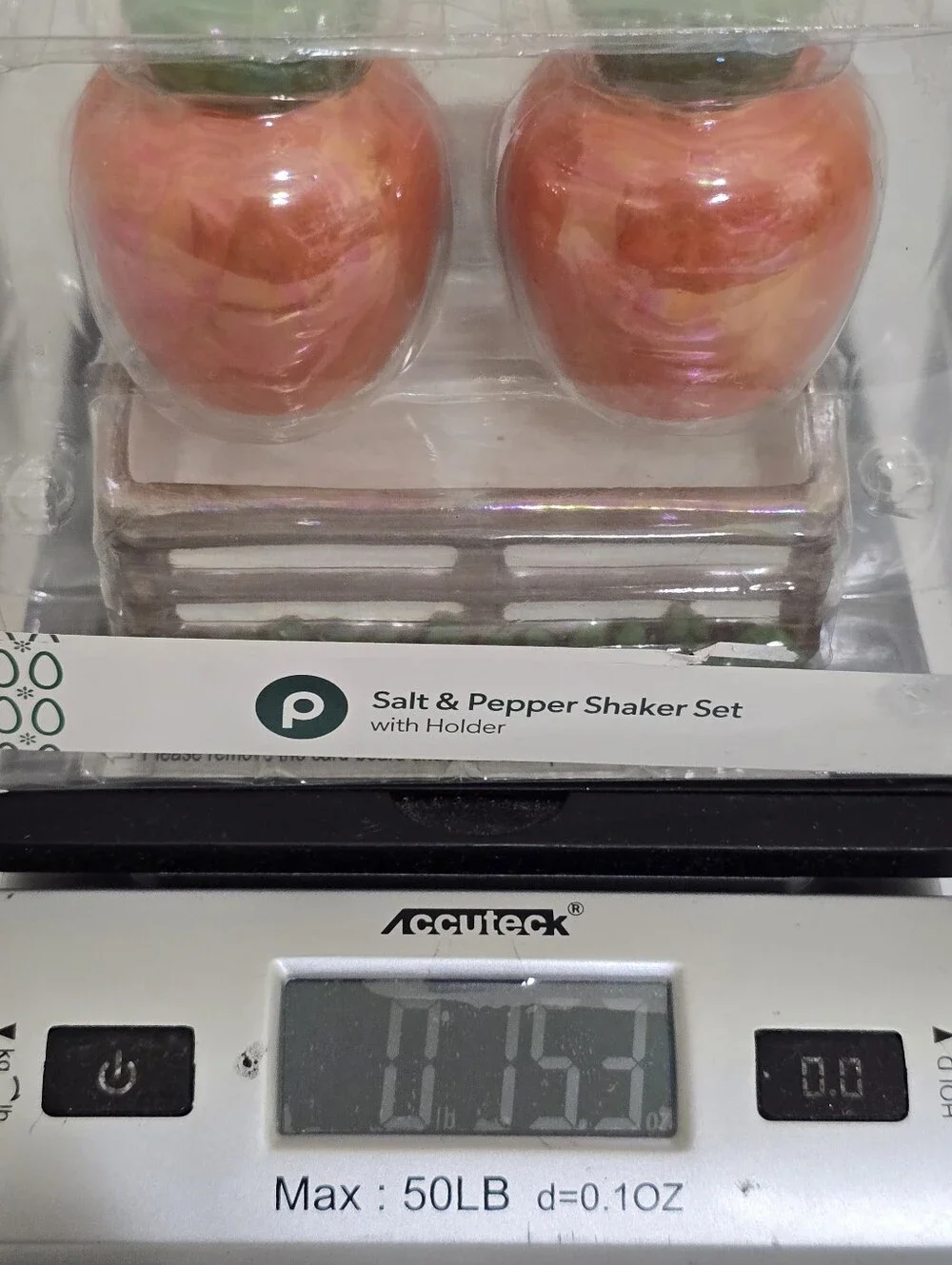 y2k PUBLIX Ceramic Salt Pepper Carrots Shaker w/Holder  Iridescent Orange Easter